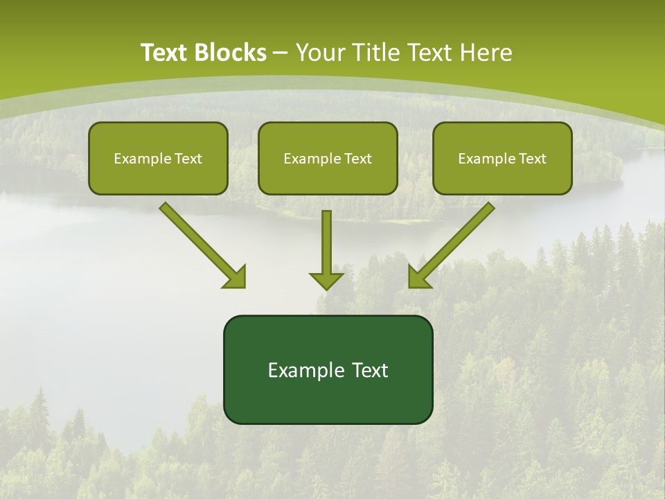 A Green Landscape With Trees And Water In The Background PowerPoint Template