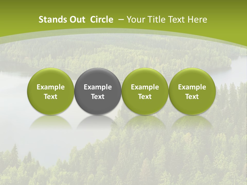 A Green Landscape With Trees And Water In The Background PowerPoint Template