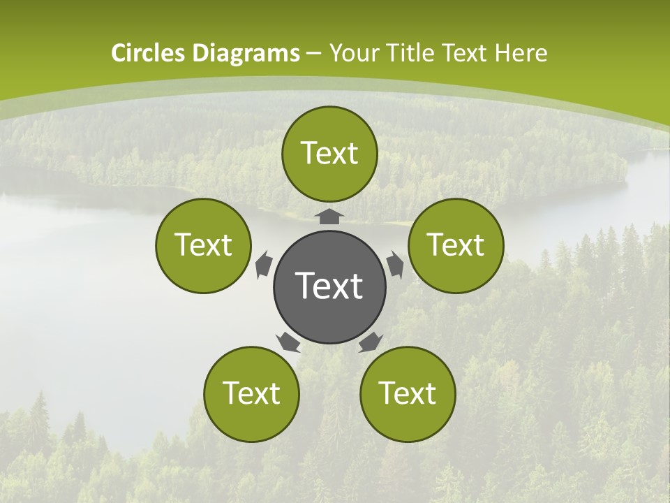 A Green Landscape With Trees And Water In The Background PowerPoint Template