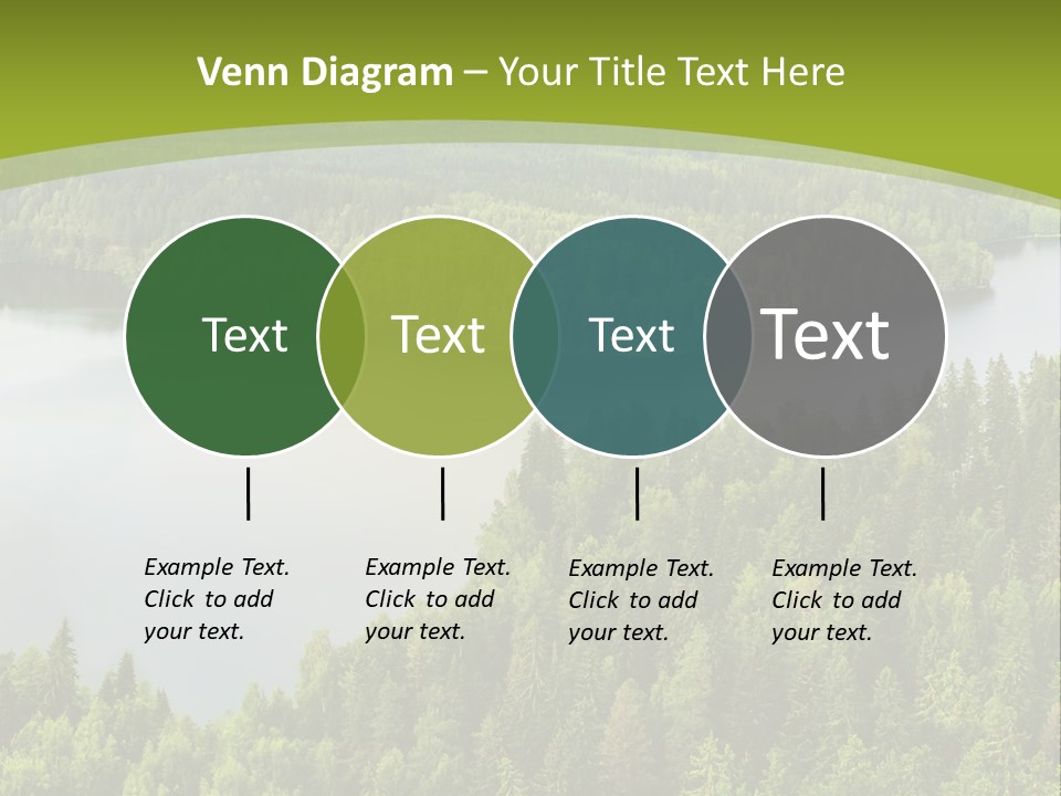 A Green Landscape With Trees And Water In The Background PowerPoint Template