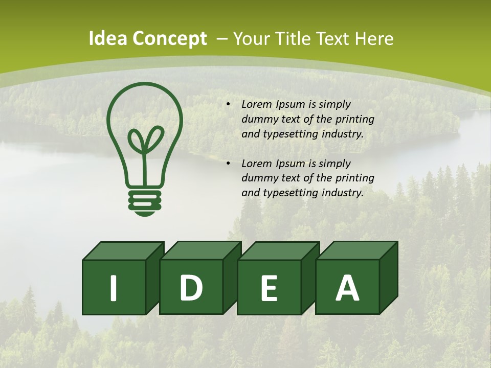 A Green Landscape With Trees And Water In The Background PowerPoint Template