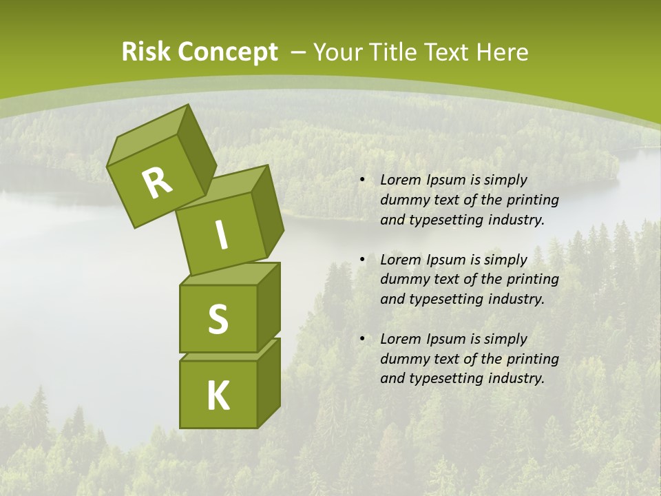 A Green Landscape With Trees And Water In The Background PowerPoint Template