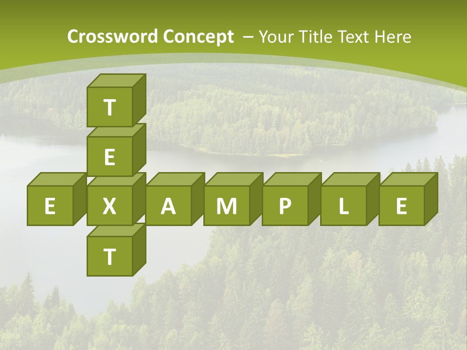 A Green Landscape With Trees And Water In The Background PowerPoint Template