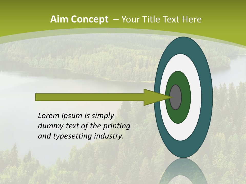A Green Landscape With Trees And Water In The Background PowerPoint Template