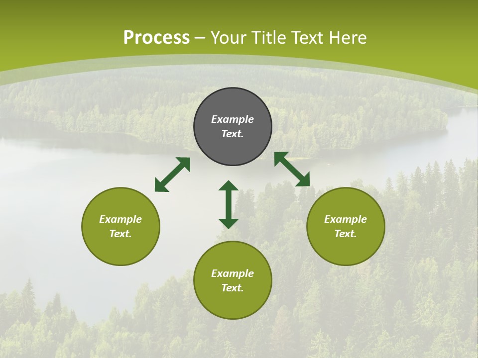 A Green Landscape With Trees And Water In The Background PowerPoint Template