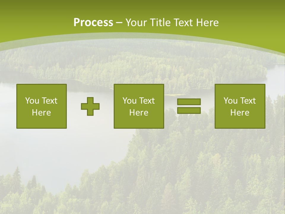 A Green Landscape With Trees And Water In The Background PowerPoint Template