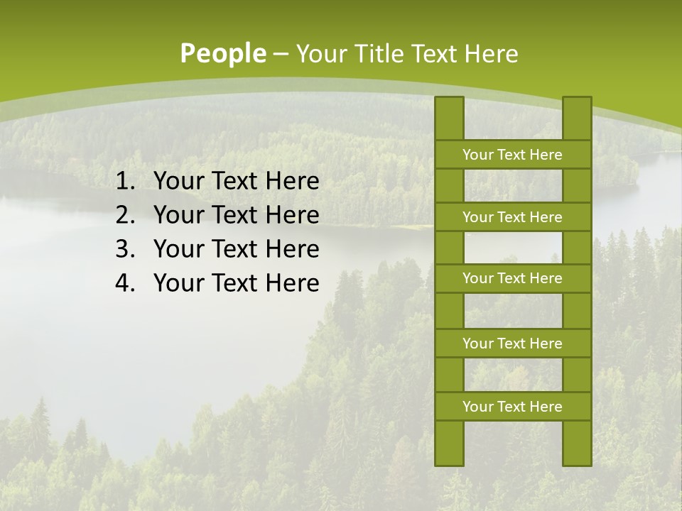 A Green Landscape With Trees And Water In The Background PowerPoint Template