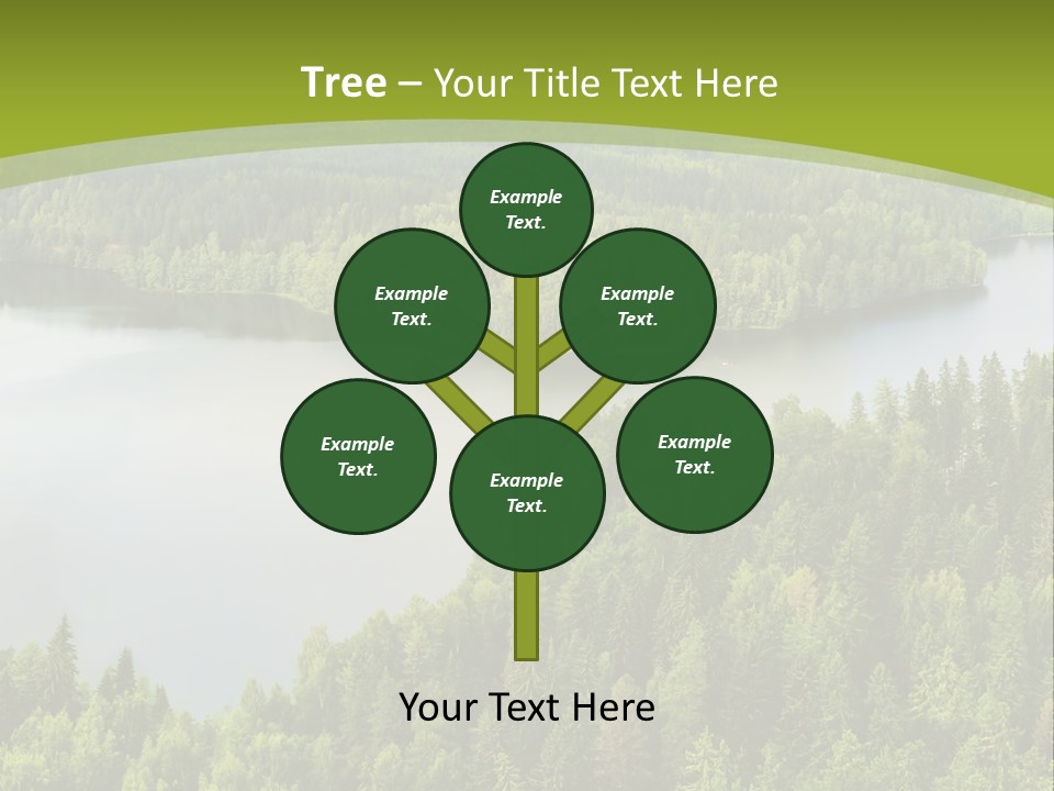 A Green Landscape With Trees And Water In The Background PowerPoint Template