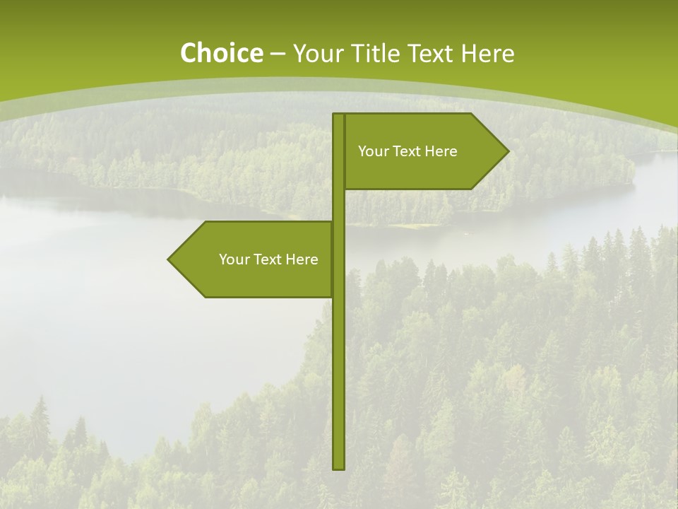 A Green Landscape With Trees And Water In The Background PowerPoint Template