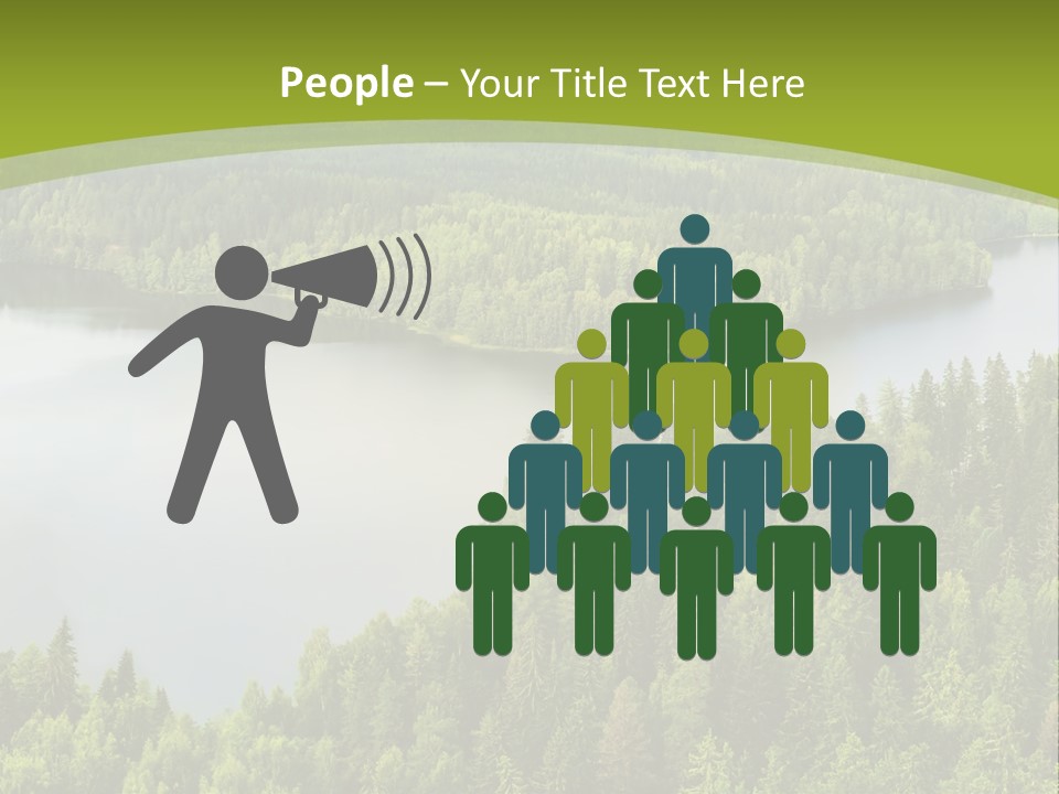 A Green Landscape With Trees And Water In The Background PowerPoint Template