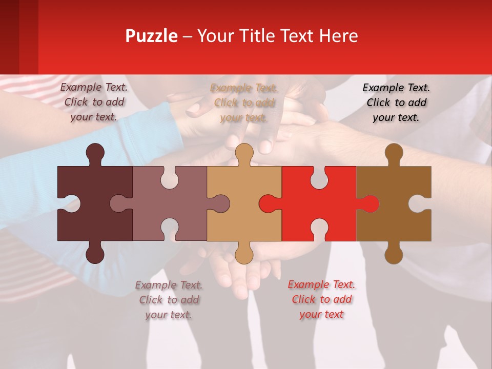 A Group Of People Putting Their Hands Together PowerPoint Template