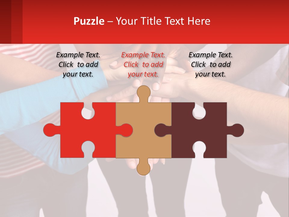 A Group Of People Putting Their Hands Together PowerPoint Template