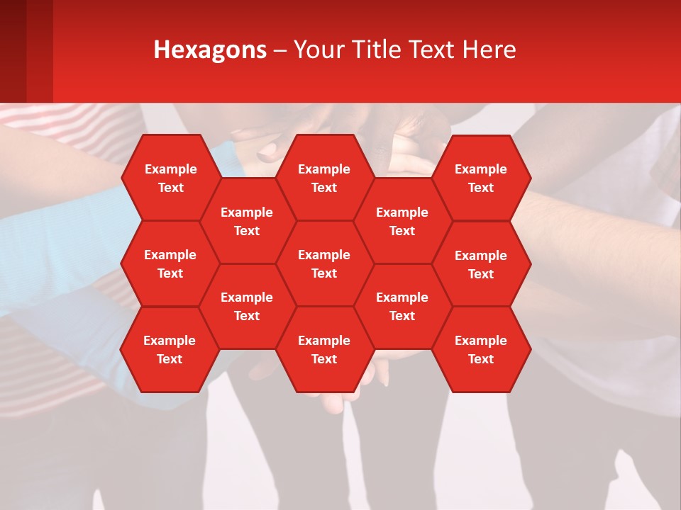 A Group Of People Putting Their Hands Together PowerPoint Template