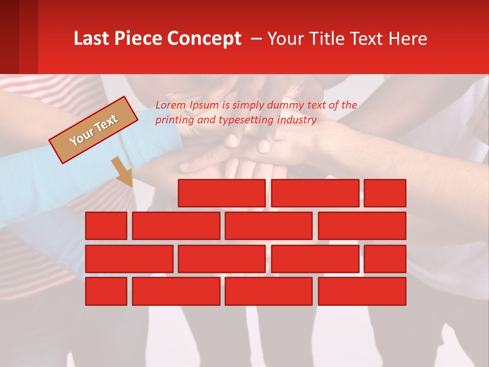 A Group Of People Putting Their Hands Together PowerPoint Template