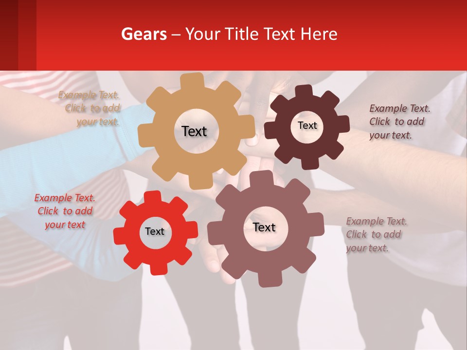 A Group Of People Putting Their Hands Together PowerPoint Template