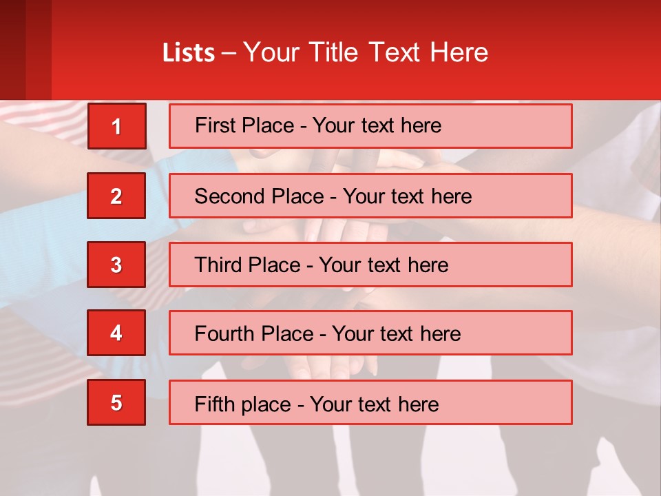 A Group Of People Putting Their Hands Together PowerPoint Template
