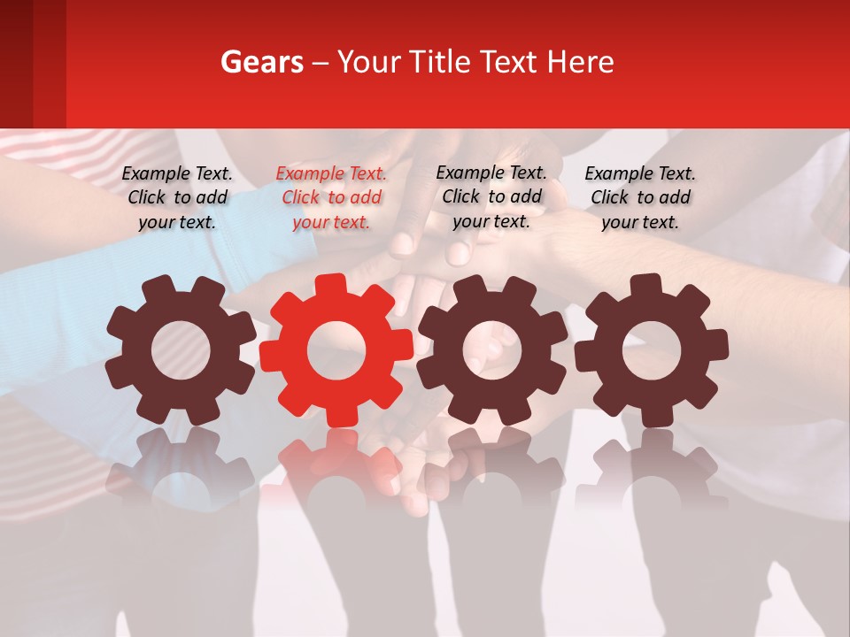 A Group Of People Putting Their Hands Together PowerPoint Template