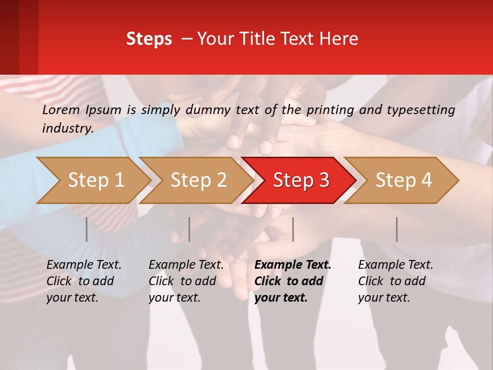 A Group Of People Putting Their Hands Together PowerPoint Template