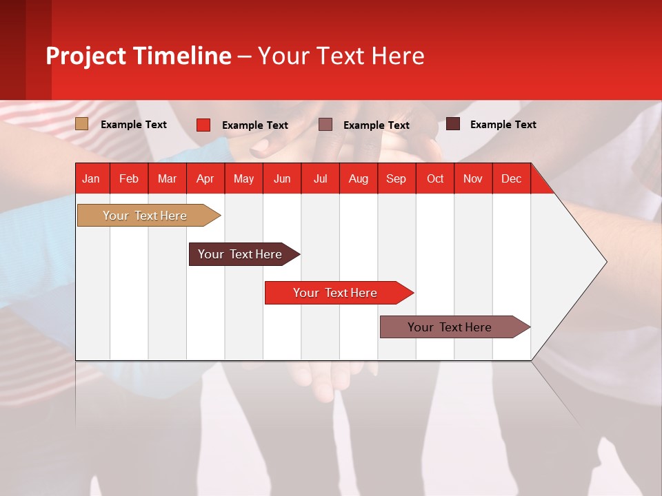 A Group Of People Putting Their Hands Together PowerPoint Template