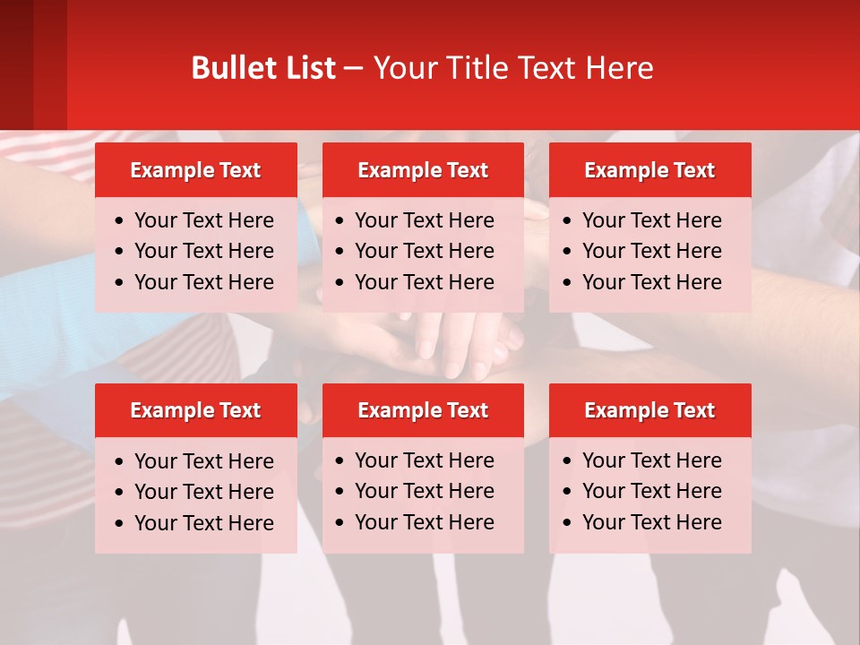 A Group Of People Putting Their Hands Together PowerPoint Template