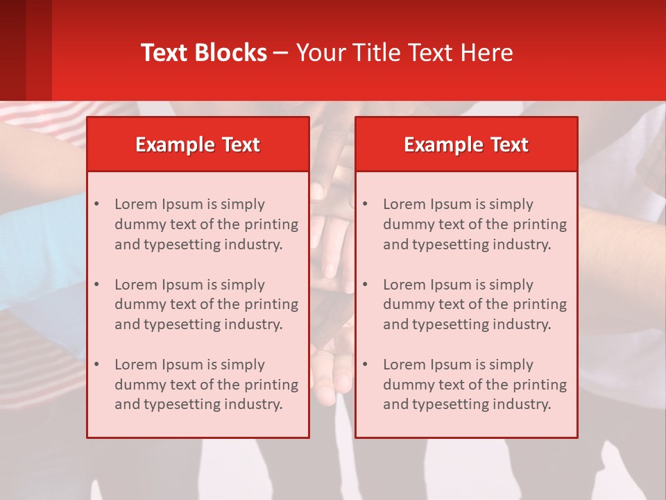 A Group Of People Putting Their Hands Together PowerPoint Template