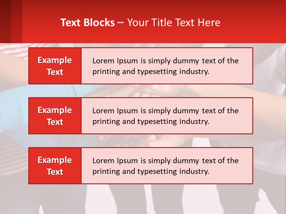 A Group Of People Putting Their Hands Together PowerPoint Template