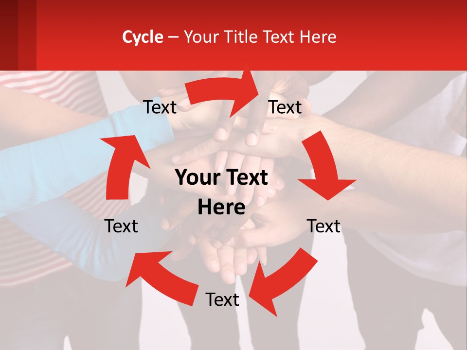 A Group Of People Putting Their Hands Together PowerPoint Template