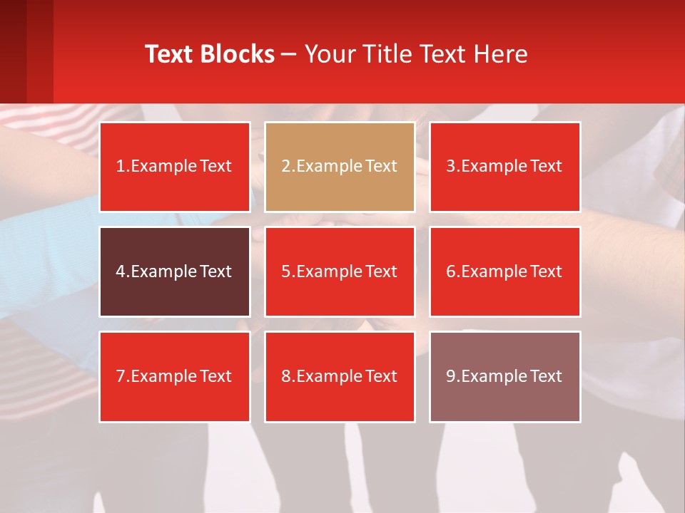 A Group Of People Putting Their Hands Together PowerPoint Template