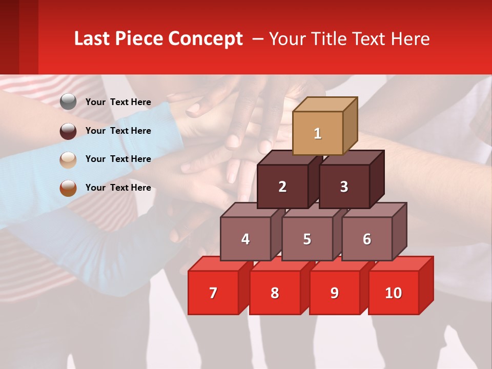 A Group Of People Putting Their Hands Together PowerPoint Template