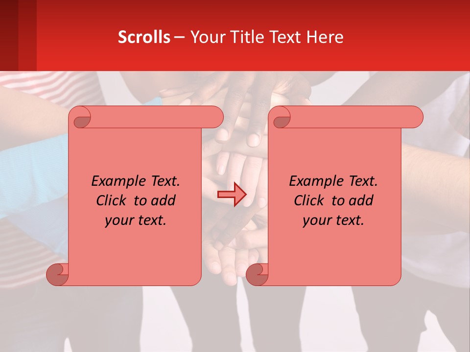 A Group Of People Putting Their Hands Together PowerPoint Template