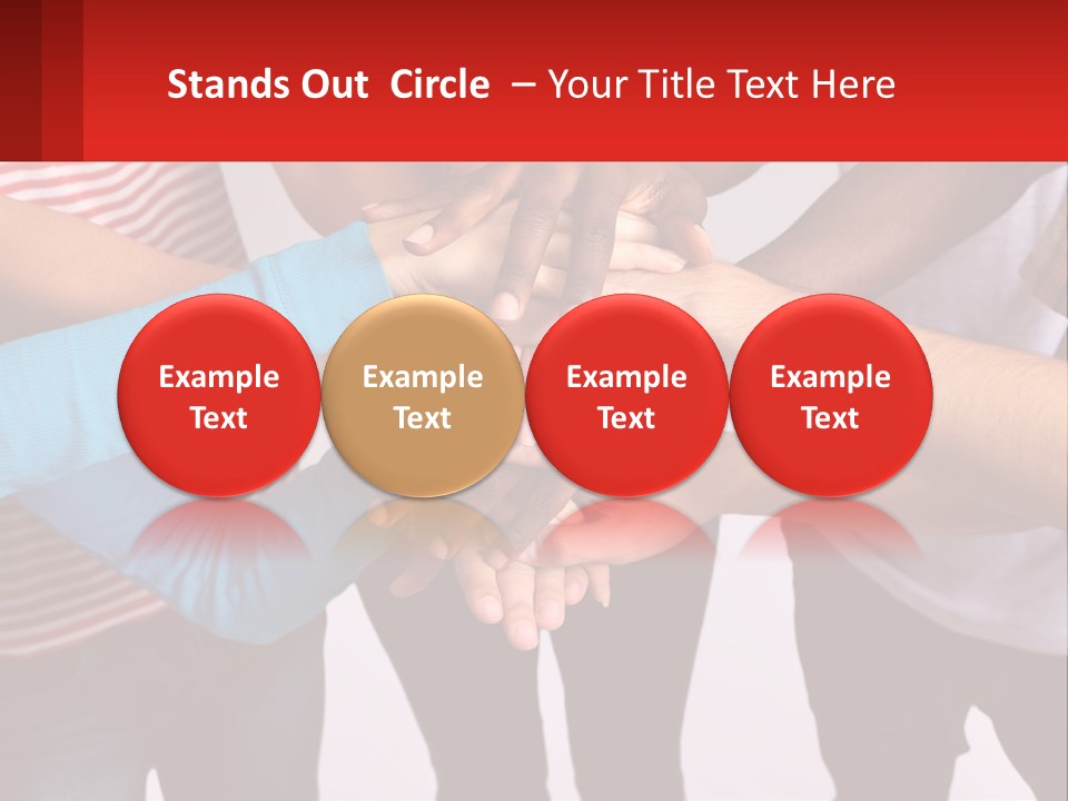 A Group Of People Putting Their Hands Together PowerPoint Template