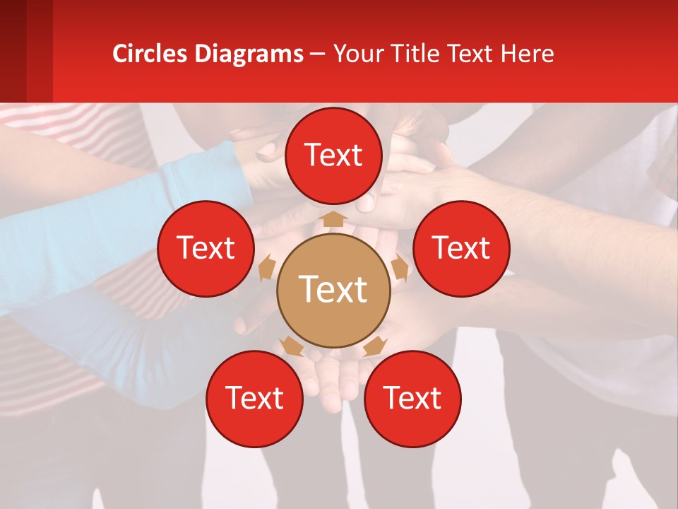 A Group Of People Putting Their Hands Together PowerPoint Template