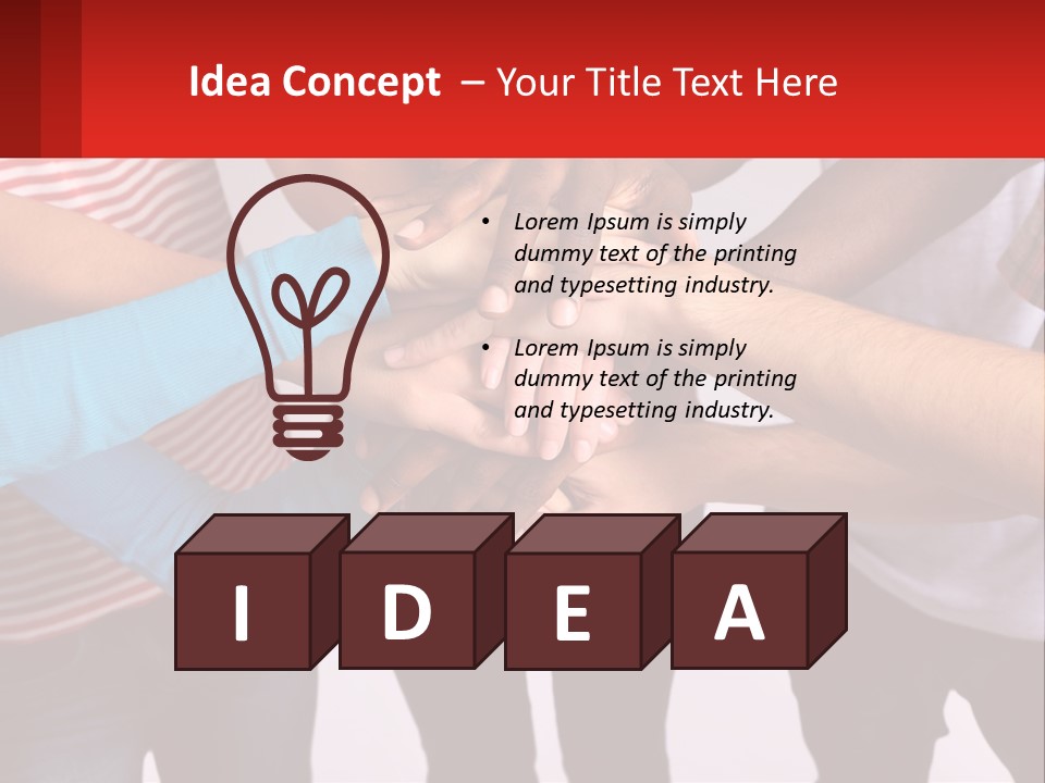 A Group Of People Putting Their Hands Together PowerPoint Template