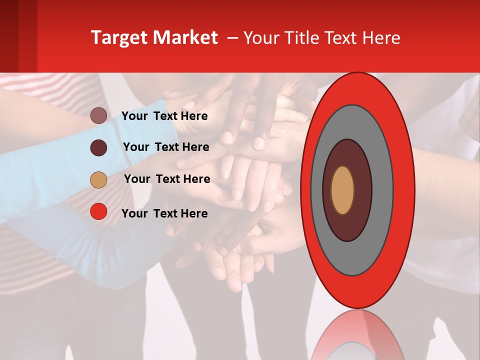 A Group Of People Putting Their Hands Together PowerPoint Template