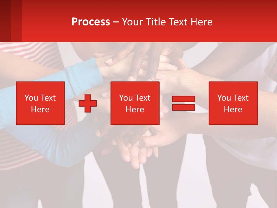 A Group Of People Putting Their Hands Together PowerPoint Template