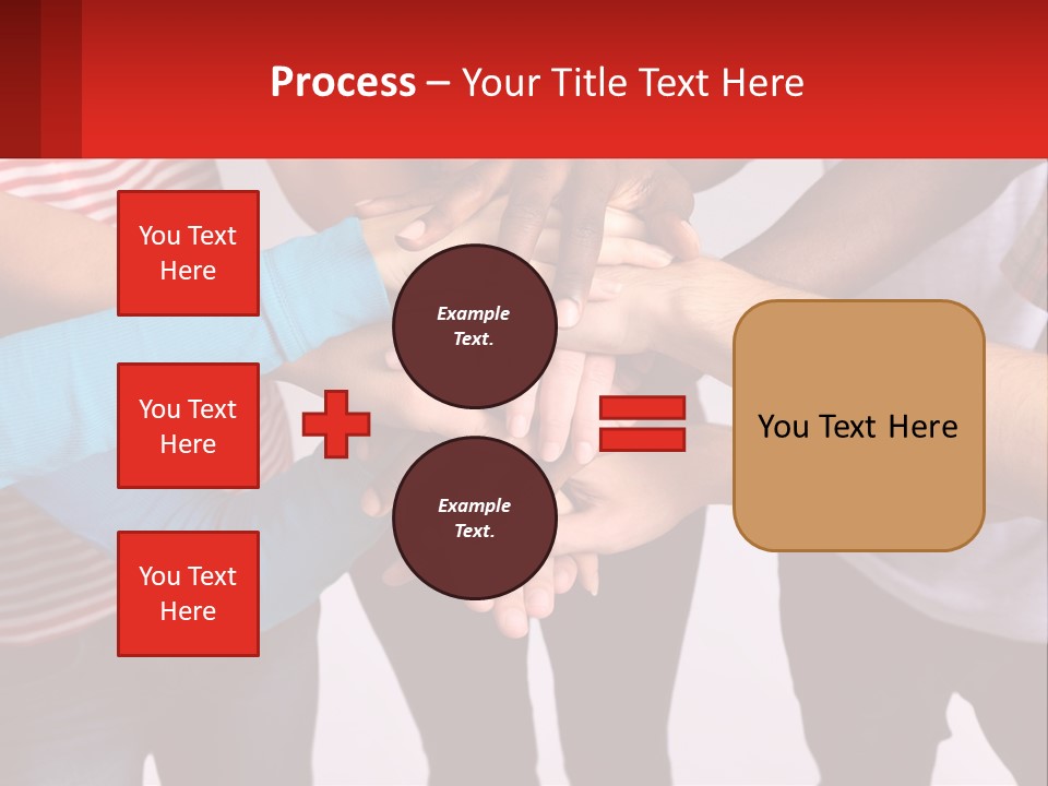 A Group Of People Putting Their Hands Together PowerPoint Template