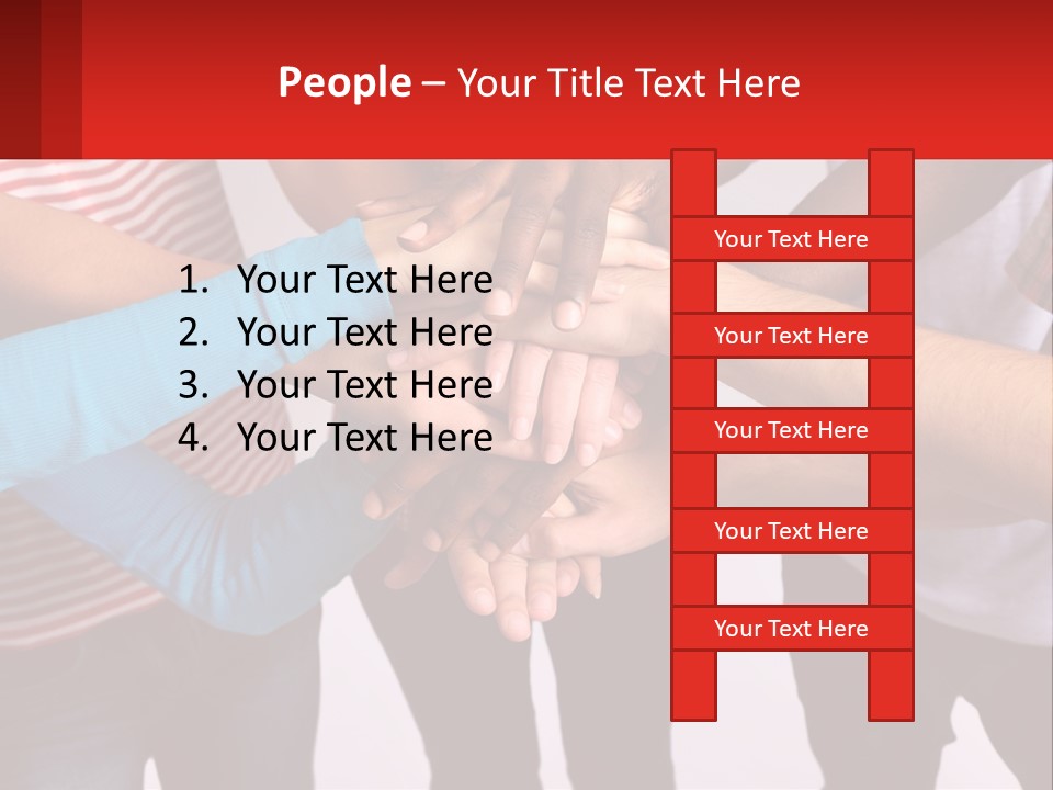 A Group Of People Putting Their Hands Together PowerPoint Template