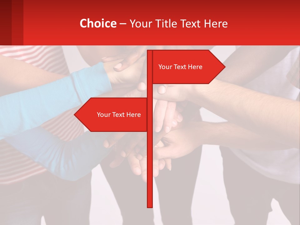 A Group Of People Putting Their Hands Together PowerPoint Template