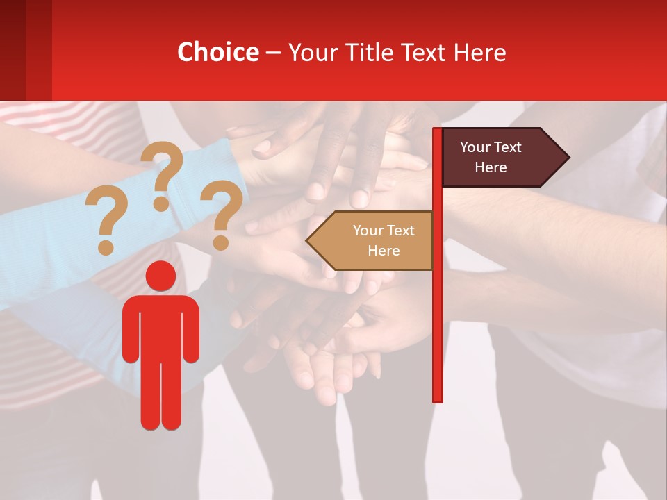 A Group Of People Putting Their Hands Together PowerPoint Template