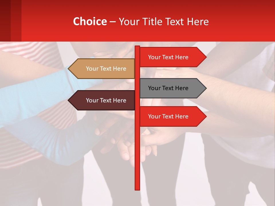 A Group Of People Putting Their Hands Together PowerPoint Template