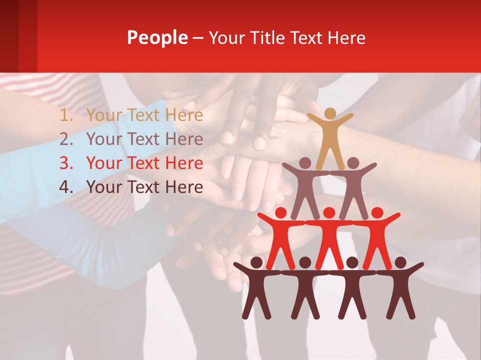 A Group Of People Putting Their Hands Together PowerPoint Template