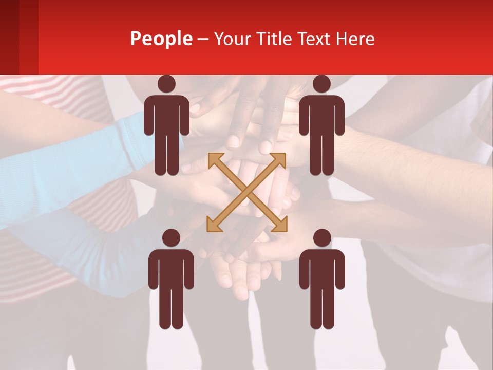 A Group Of People Putting Their Hands Together PowerPoint Template
