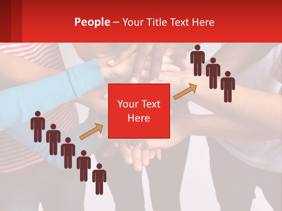 A Group Of People Putting Their Hands Together PowerPoint Template