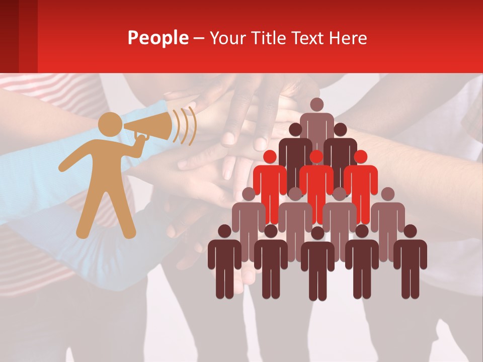 A Group Of People Putting Their Hands Together PowerPoint Template