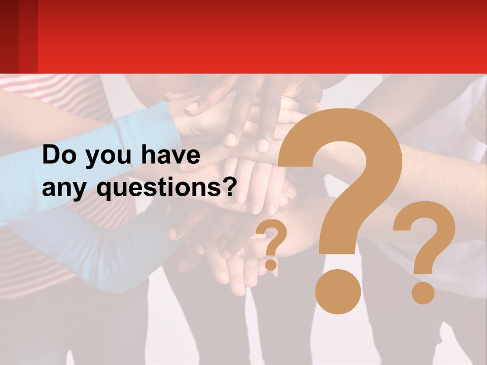 A Group Of People Putting Their Hands Together PowerPoint Template