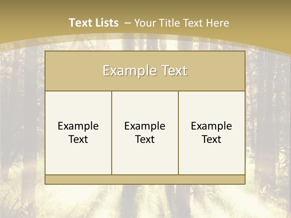 A Sunlit Forest Powerpoint Presentation PowerPoint Template