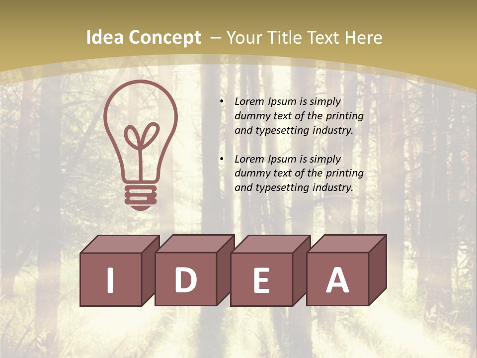 A Sunlit Forest Powerpoint Presentation PowerPoint Template