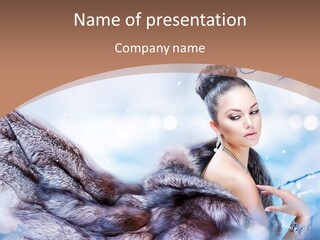 A Beautiful Woman In A Fur Coat Powerpoint Template PowerPoint Template