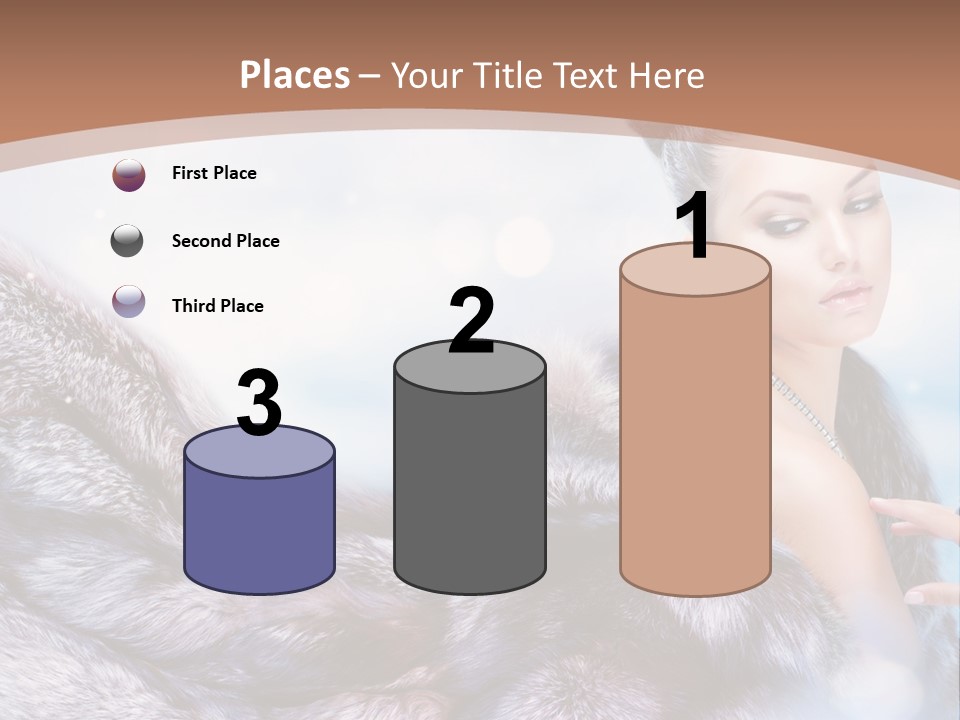 A Beautiful Woman In A Fur Coat Powerpoint Template PowerPoint Template