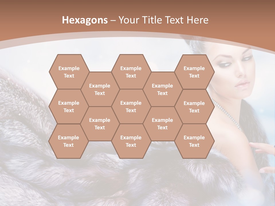 A Beautiful Woman In A Fur Coat Powerpoint Template PowerPoint Template